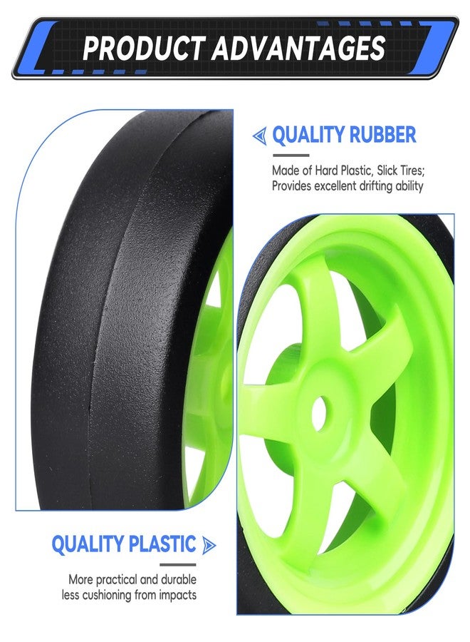 AllinRC 1/10 RC Drift Tires and Wheels 12mm Hex Hard Tyre for RC Drifting Car, Also Fit 1/12 1/14 1/16 Scale Models, Set of 4 - Image 3